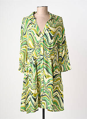 Robe courte manches 3/4 manches 3/4 vert FREEMAN T.PORTER femme