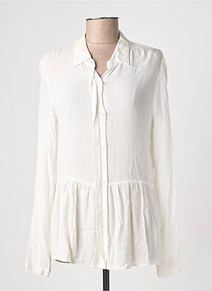 Chemisier tissage crêpe manches longues blanc ANDY & LUCY femme