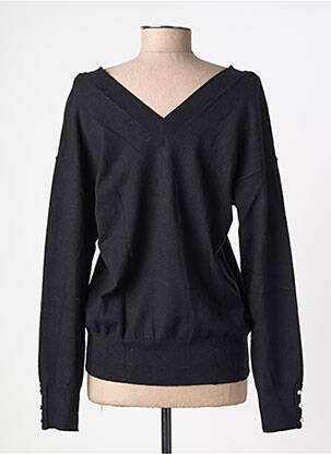 Pull col v manches longues noir BEST MOUNTAIN femme