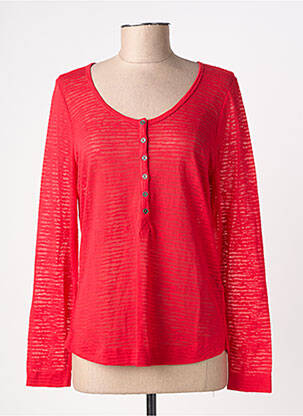 Top stretch manches longues rouge GARCIA femme