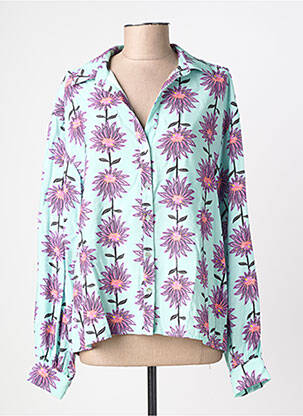 Chemisier imprimé fleurs manches longues bleu POM AMSTERDAM femme