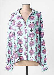 Chemisier imprimé fleurs manches longues bleu POM AMSTERDAM femme