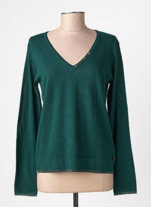 Pull col v manches longues vert FREEMAN T.PORTER femme