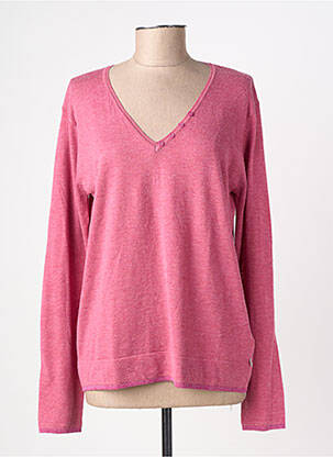 Pull tissage chiné manches longues rose FREEMAN T.PORTER femme