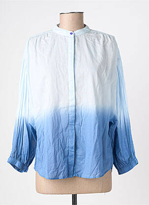 Chemisier tissage popeline manches 3/4 bleu POM AMSTERDAM femme