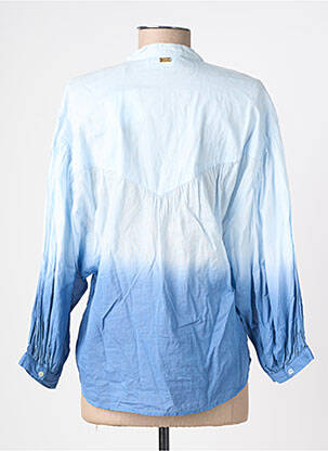 Chemisier tissage popeline manches 3/4 bleu POM AMSTERDAM femme