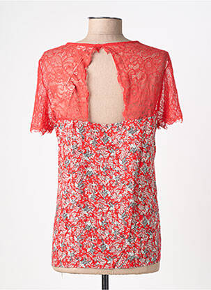 Top tissage crêpe manches courtes rouge GRACE & MILA femme