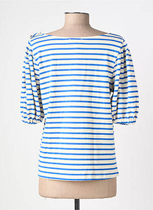 T-shirt manches 3/4 manches 3/4 bleu GRACE & MILA femme