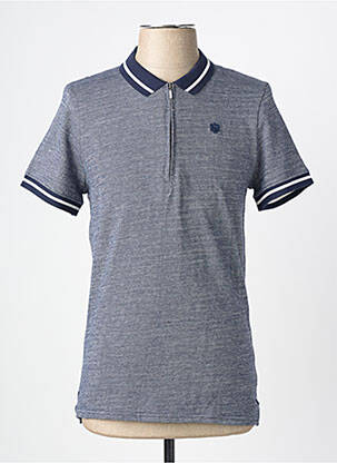 Polo tissage chiné manches courtes bleu FREEMAN T.PORTER homme