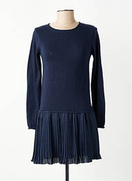 Robe mi-longue col rond manches longues bleu BECKARO fille