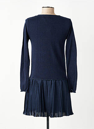 Robe mi-longue col rond manches longues bleu BECKARO fille