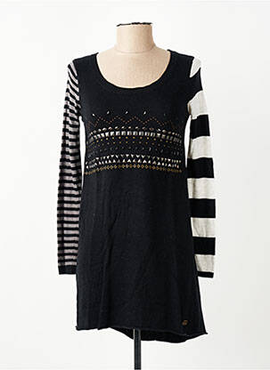 Robe pull maille fine manches longues noir CHIPIE fille