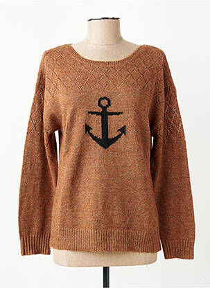 Pull stretch manches longues marron BREIZH ANGEL femme
