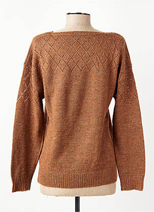 Pull stretch manches longues marron BREIZH ANGEL femme