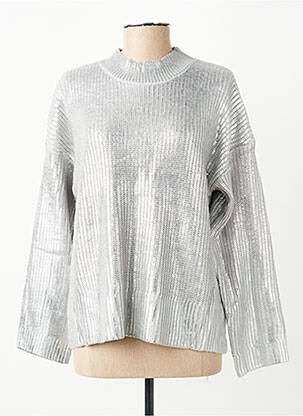 Pull coupe cintrée manches longues argent COMPAÑIA FANTASTICA femme