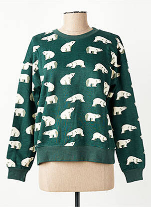 Sweat-shirt stretch manches longues vert COMPAÑIA FANTASTICA femme