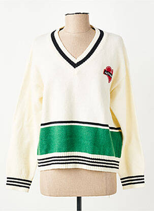 Pull col v manches longues beige CHERRY PARIS femme