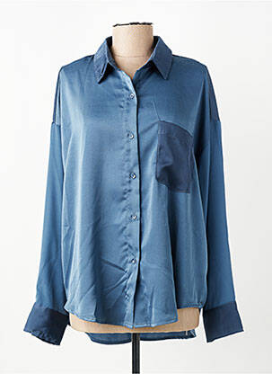 Chemisier coupe fluide manches longues bleu CHERRY PARIS femme
