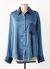 Chemisier coupe fluide manches longues bleu CHERRY PARIS femme