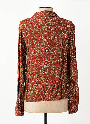 Chemisier coupe cintrée manches longues marron EMILIE.K femme