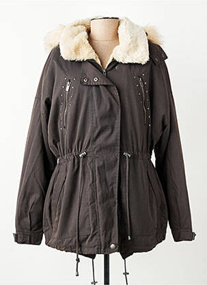 Parka manches longues a capuche gris PEPE JEANS femme