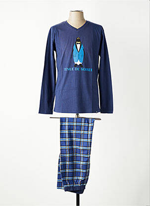 Pyjama col v bleu ARTHUR homme
