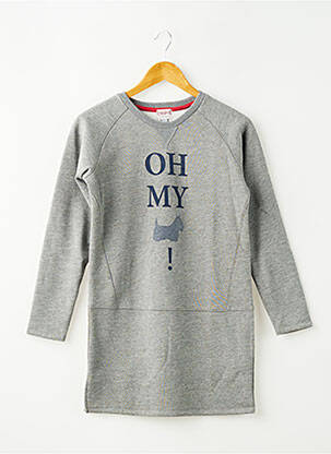 Robe mi-longue col rond manches longues gris CHIPIE fille