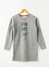 Robe mi-longue col rond manches longues gris CHIPIE fille