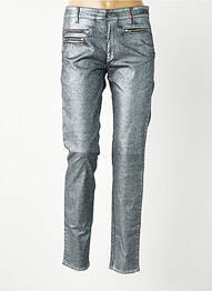 Pantalon slim stretch taille normale argent COUTURIST femme