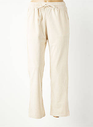 Pantalon droit stretch taille normale beige EMILIE.K femme