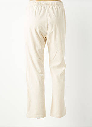 Pantalon droit stretch taille normale beige EMILIE.K femme
