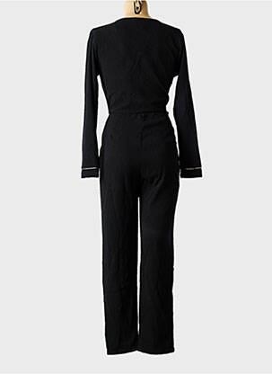 Combi-pantalon tissage crêpe manches longues noir CHERRY PARIS femme
