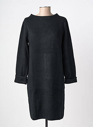 Robe pull coupe droite manches longues noir MARINELLO femme