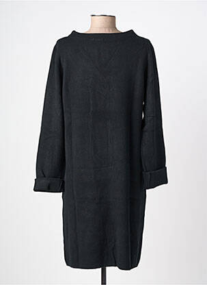 Robe pull coupe droite manches longues noir MARINELLO femme