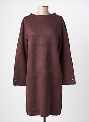 Robe pull coupe droite manches longues marron MARINELLO femme