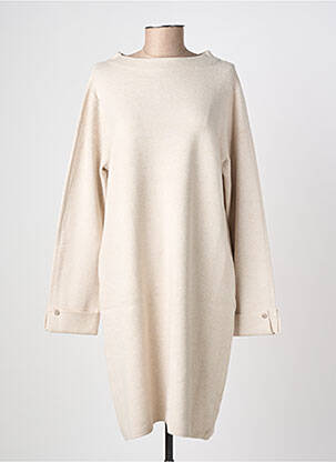Robe pull coupe droite manches longues beige MARINELLO femme