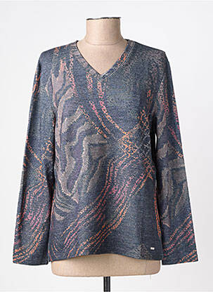 Pull coupe droite manches longues gris MCM femme