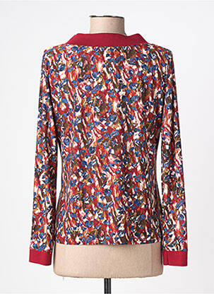 Top imprimé fantaisie manches longues rouge ATLANTA femme