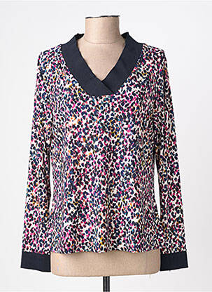 Top imprimé fantaisie manches longues noir ATLANTA femme