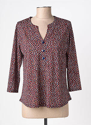 Blouse imprimé fantaisie manches longues bleu ATLANTA femme