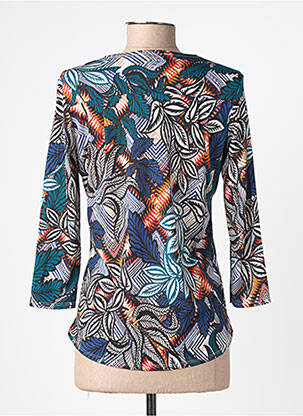 Blouse imprimé fantaisie manches longues bleu ATLANTA femme