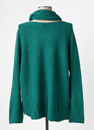 Pull tunique stretch manches longues vert ATLANTA femme