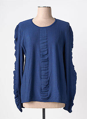 Pull coupe cintrée manches longues bleu OMC femme
