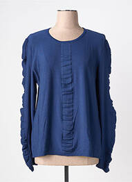 Pull coupe cintrée manches longues bleu OMC femme