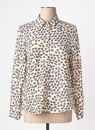 Chemisier coupe droite manches longues beige MERI & ESCA femme