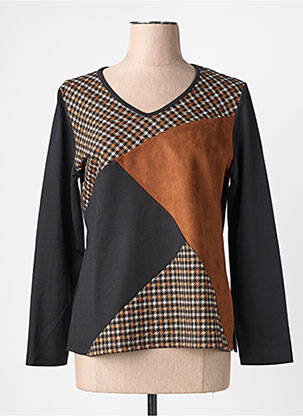 Top tissage jersey manches longues noir IMPULSION femme