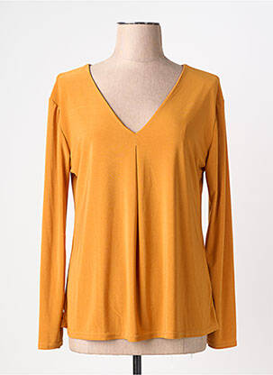 Top stretch manches longues jaune ATLANTA femme