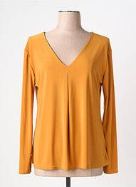 Top stretch manches longues jaune ATLANTA femme