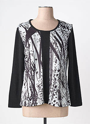 Pull coupe cintrée manches longues noir OMC femme