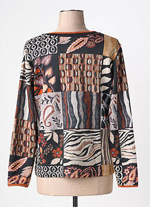 Pull coupe cintrée manches longues marron IMPULSION femme